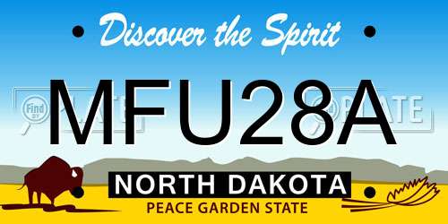 MFU28A North Dakota License Plate