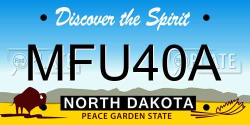 MFU40A North Dakota License Plate