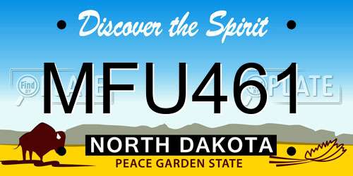 MFU461 North Dakota License Plate