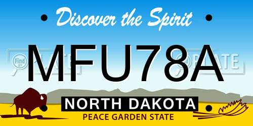 MFU78A North Dakota License Plate