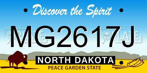 MG2617J North Dakota License Plate