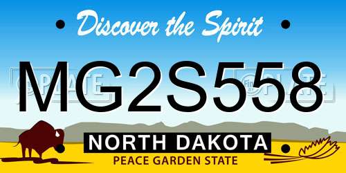 MG2S558 North Dakota License Plate