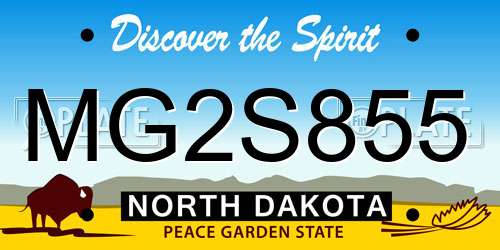 MG2S855 North Dakota License Plate