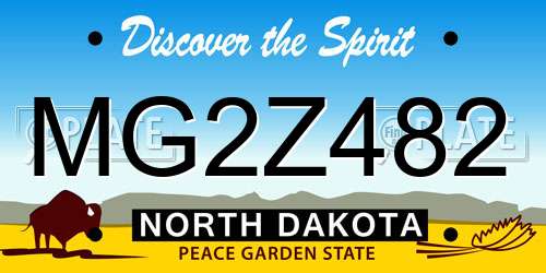 MG2Z482 North Dakota License Plate
