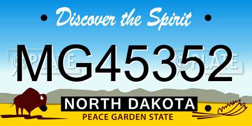 MG45352 North Dakota License Plate