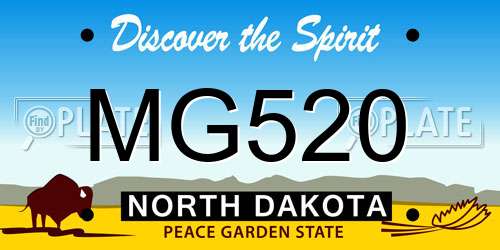 MG520 North Dakota License Plate