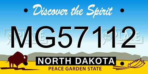 MG57112 North Dakota License Plate