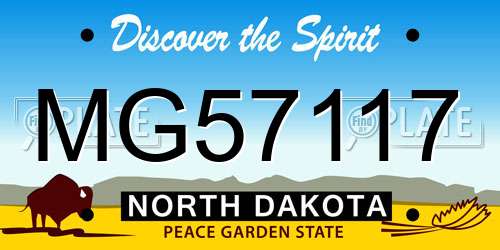 MG57117 North Dakota License Plate