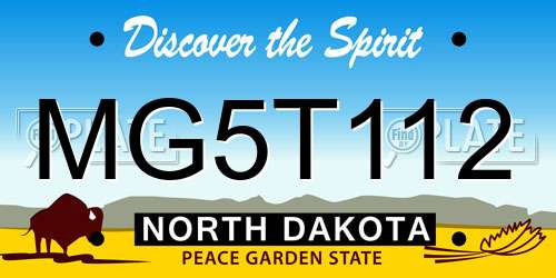 MG5T112 North Dakota License Plate