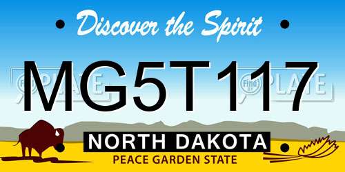 MG5T117 North Dakota License Plate