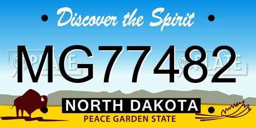 MG77482 North Dakota License Plate