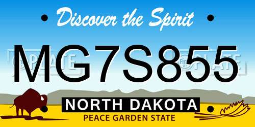 MG7S855 North Dakota License Plate