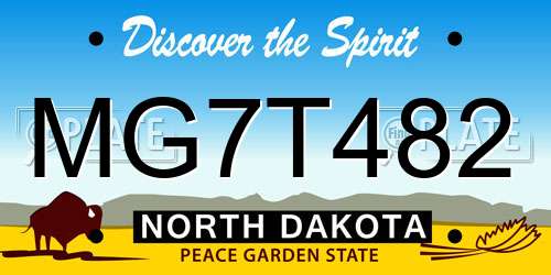 MG7T482 North Dakota License Plate