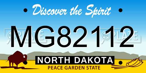 MG82112 North Dakota License Plate