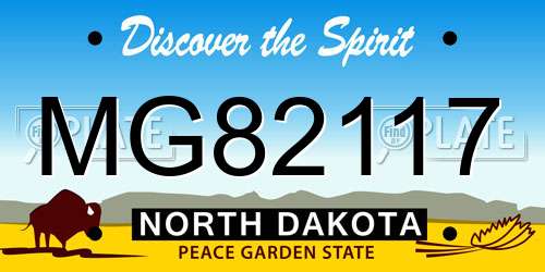 MG82117 North Dakota License Plate