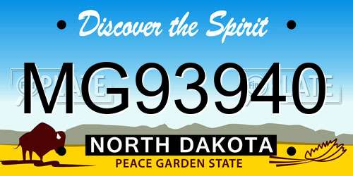 MG93940 North Dakota License Plate