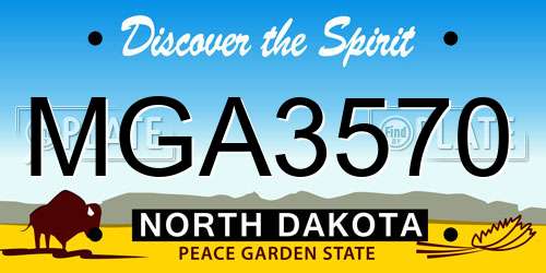 MGA3570 North Dakota License Plate