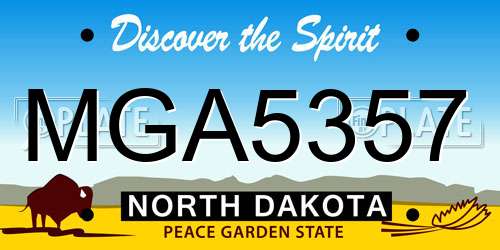 MGA5357 North Dakota License Plate