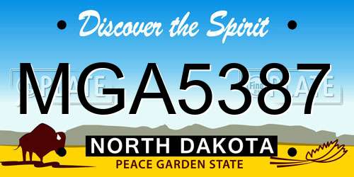 MGA5387 North Dakota License Plate