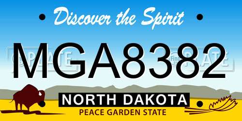 MGA8382 North Dakota License Plate