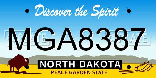 MGA8387 North Dakota License Plate
