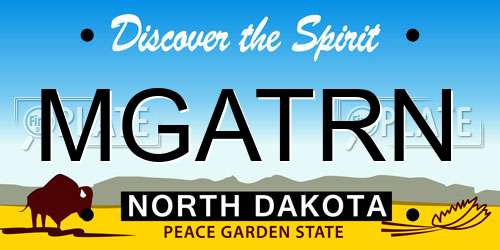 MGATRN North Dakota License Plate