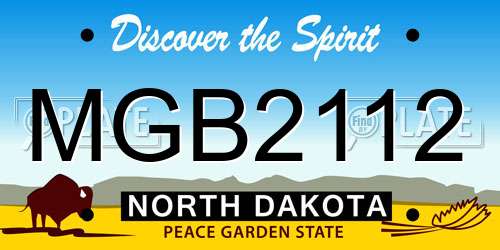MGB2112 North Dakota License Plate