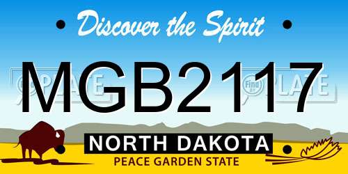 MGB2117 North Dakota License Plate