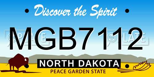 MGB7112 North Dakota License Plate