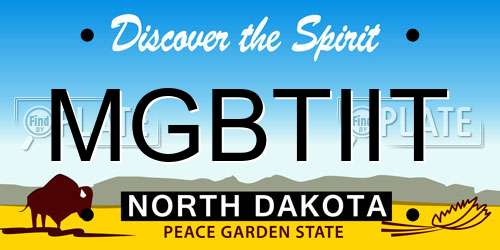 MGBTIIT North Dakota License Plate