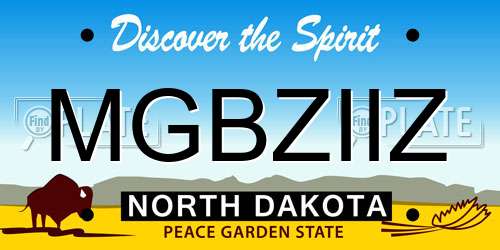 MGBZIIZ North Dakota License Plate