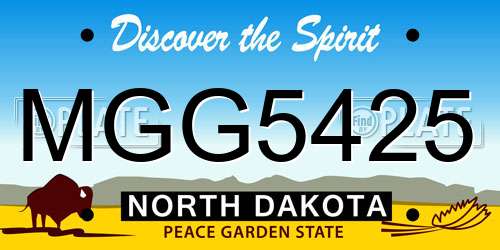 MGG5425 North Dakota License Plate