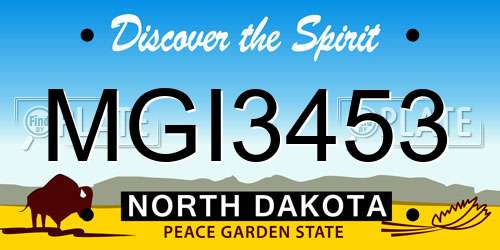 MGI3453 North Dakota License Plate