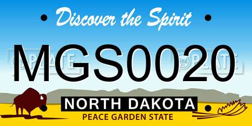 MGS0020 North Dakota License Plate