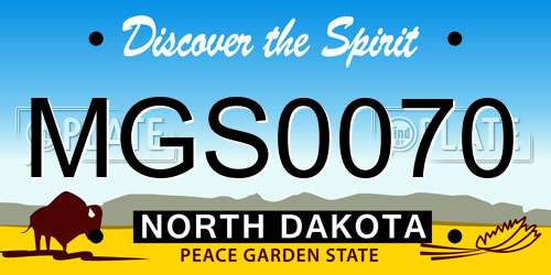 MGS0070 North Dakota License Plate