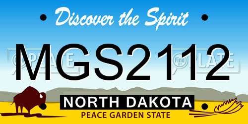 MGS2112 North Dakota License Plate