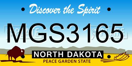 MGS3165 North Dakota License Plate