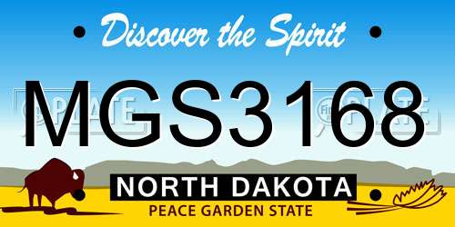MGS3168 North Dakota License Plate