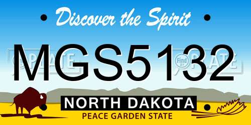 MGS5132 North Dakota License Plate