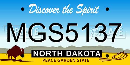 MGS5137 North Dakota License Plate