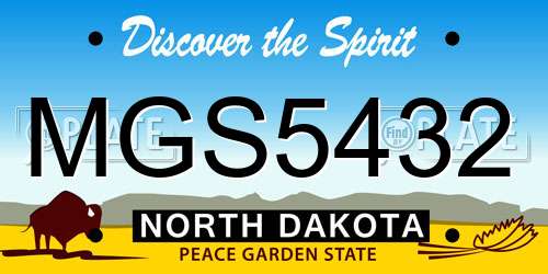 MGS5432 North Dakota License Plate