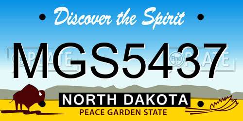 MGS5437 North Dakota License Plate