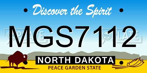 MGS7112 North Dakota License Plate