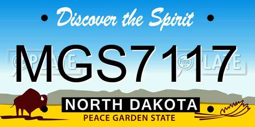 MGS7117 North Dakota License Plate