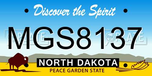 MGS8137 North Dakota License Plate