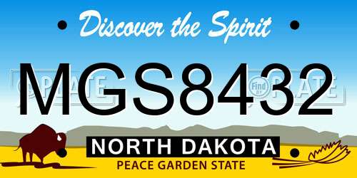 MGS8432 North Dakota License Plate
