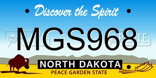 MGS968 North Dakota License Plate