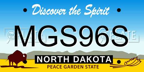 MGS96S North Dakota License Plate