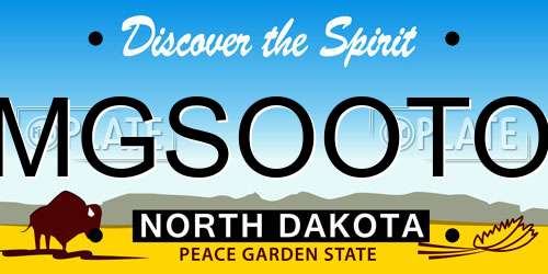 MGSOOTO North Dakota License Plate