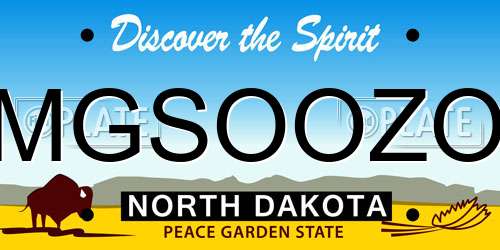 MGSOOZO North Dakota License Plate